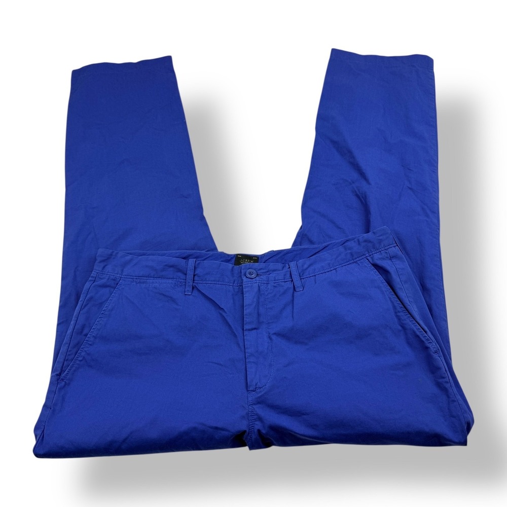 J Crew Mens Cotton Straight Leg Chino Pants Blue Size 36x30